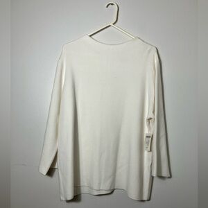 NEW!!! Chico’s Pullover Sweater Structured Mock Neck‎ Sz XLP White Long Sleeve